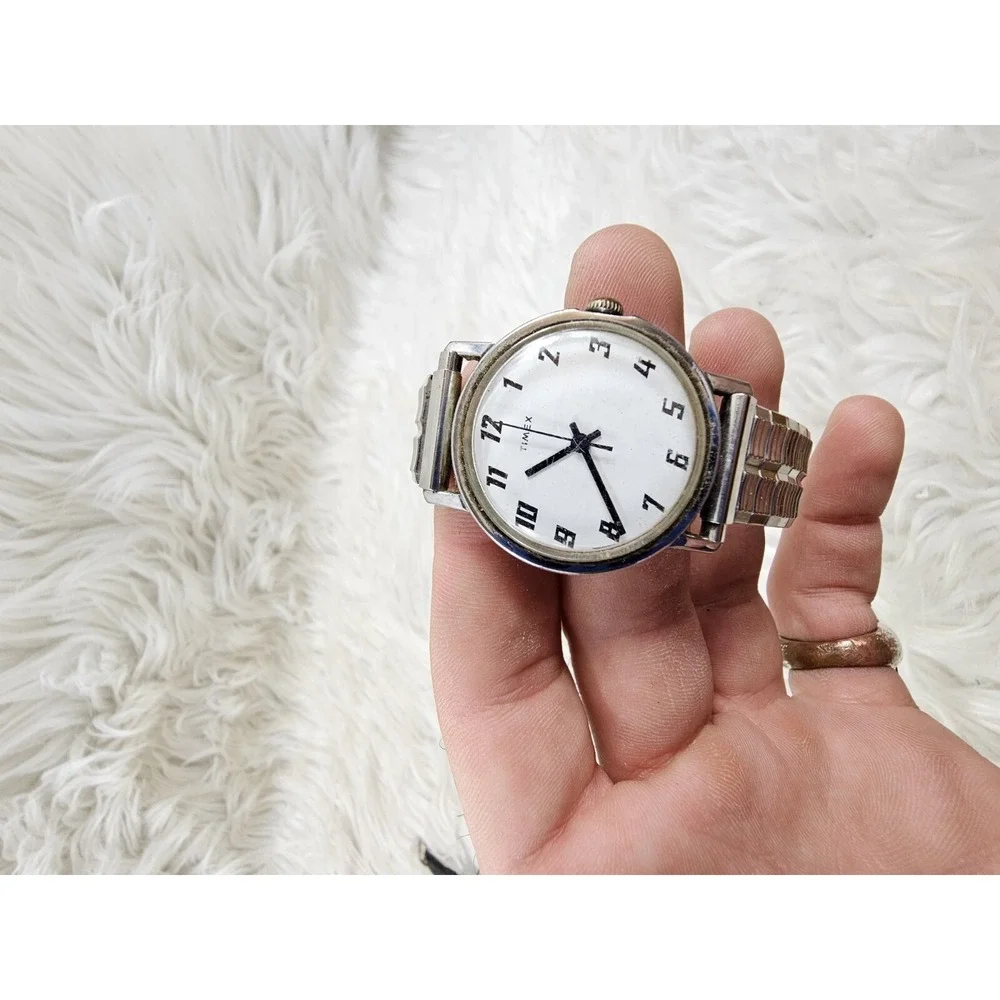 SUPER rare and cool Vintage TIMEX Marlin Watch White Dial - For Parts